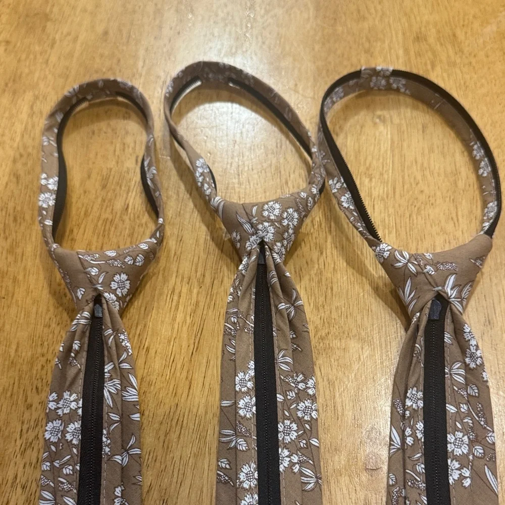Floral Patterned Tan Ties